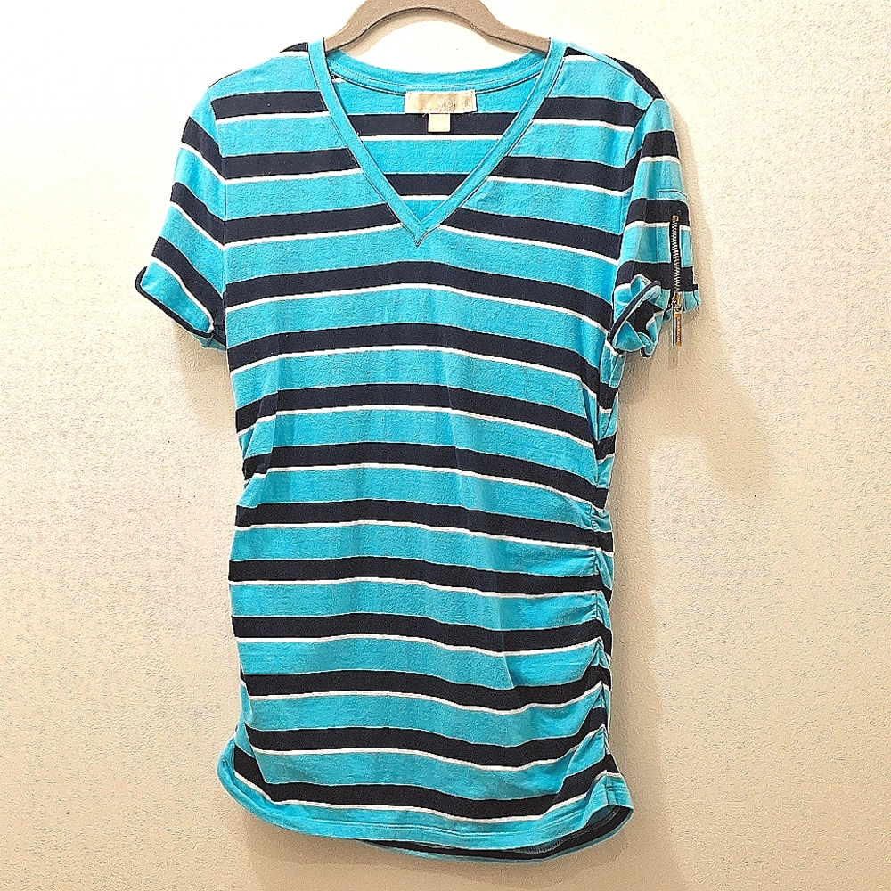Michael Kors V-Neck Striped Tunic